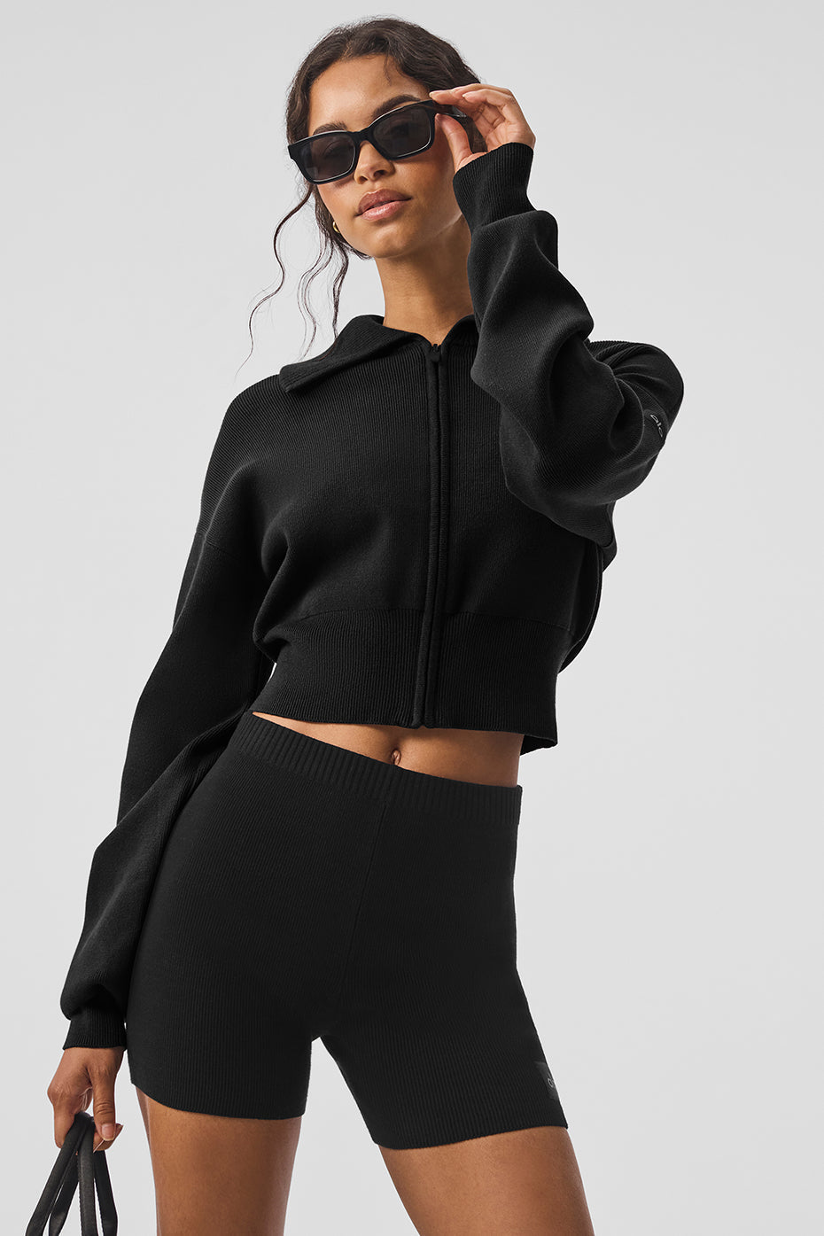 Veste courte en tricot Scholar à fermeture éclair intégrale