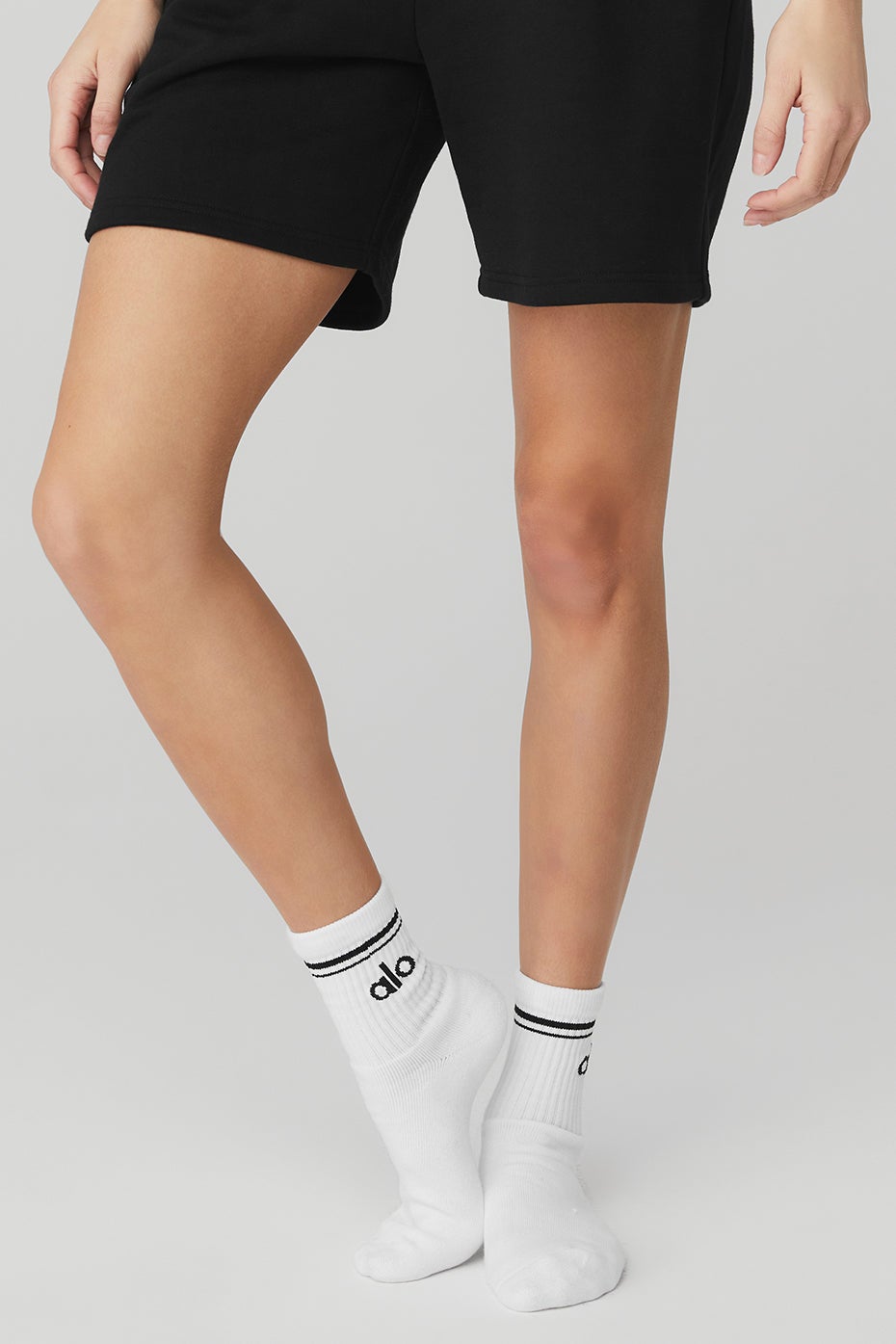 Chaussettes rétro mi-mollet - Unisexe - Blanc/Noir