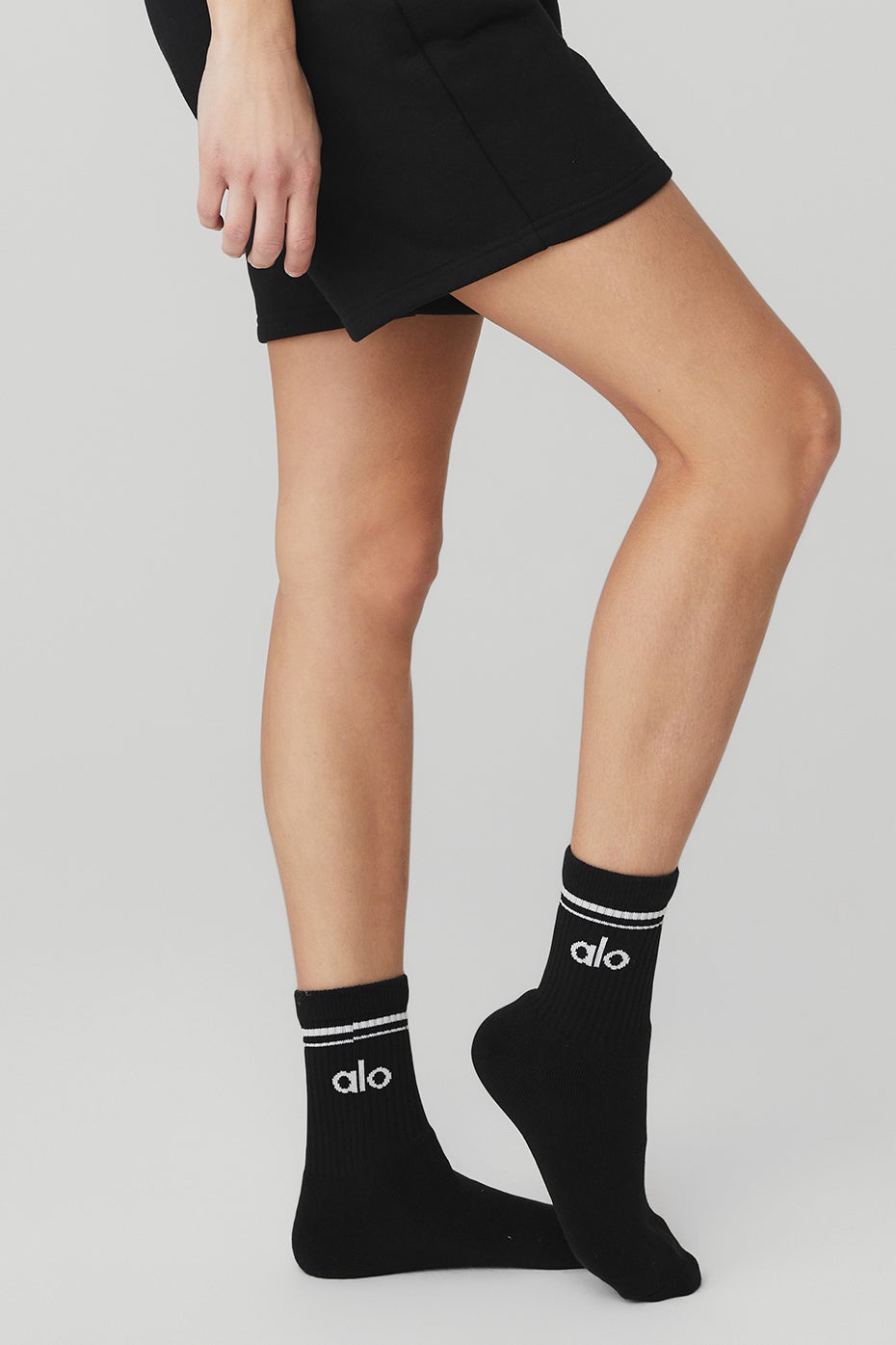 Chaussette rétro mi-mollet  - Unisexe - Noir/Blanc