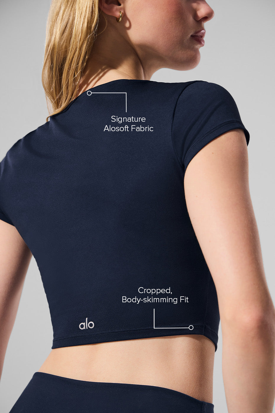 T-shirt à manches courtes Alosoft Crop Finesse
