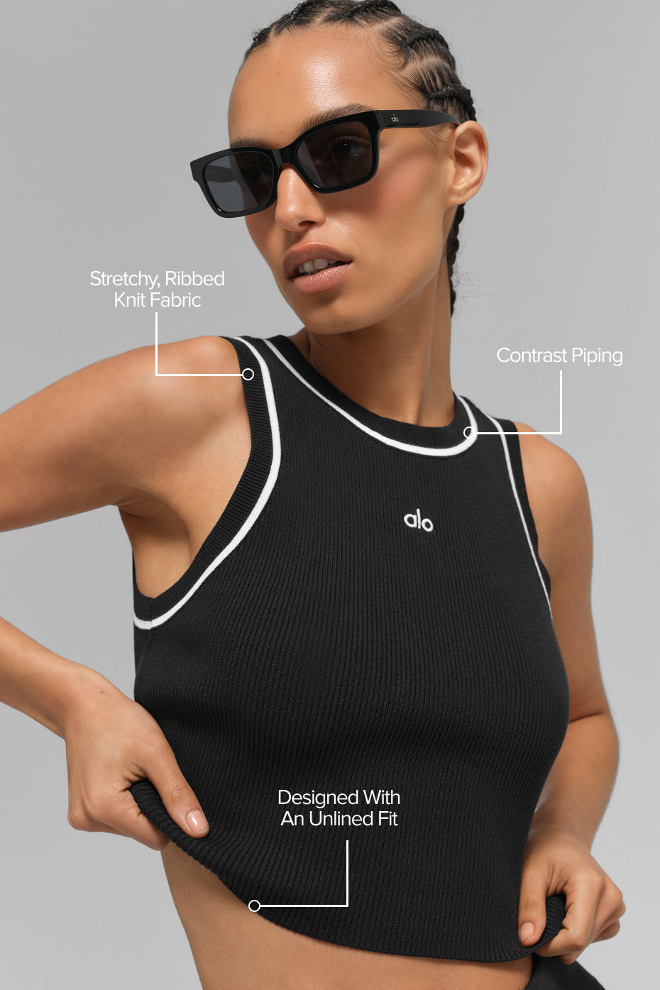 Débardeur côtelé en tricot Highline Cropped Tank