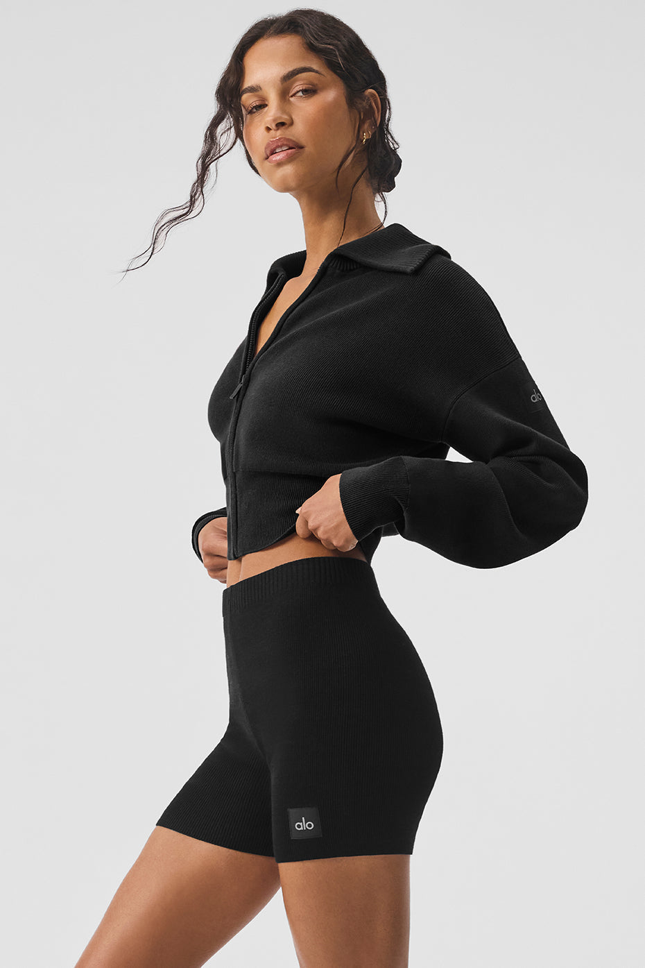 Veste courte en tricot Scholar à fermeture éclair intégrale