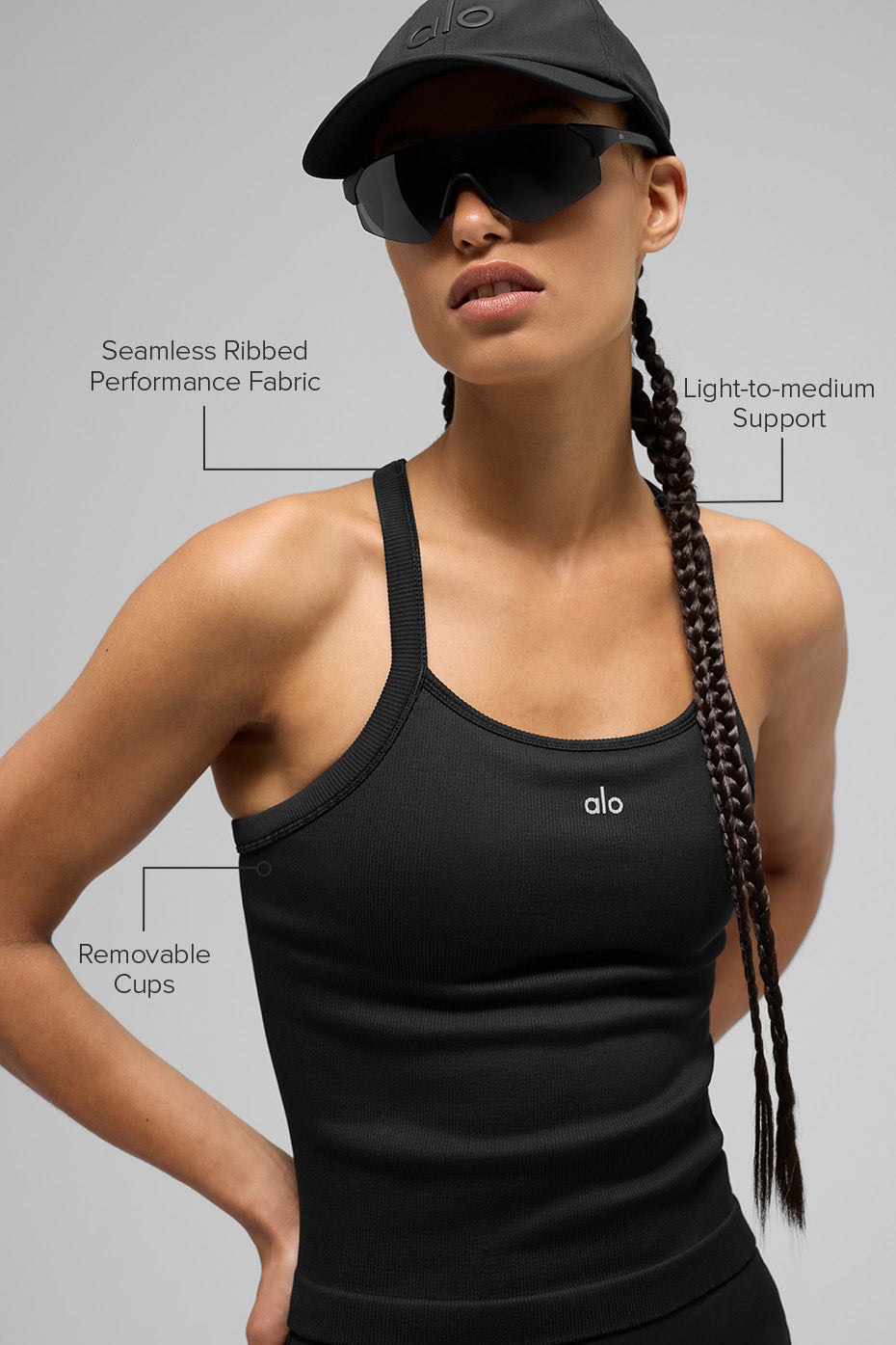 Débardeur soutien-gorge côtelé sans coutures